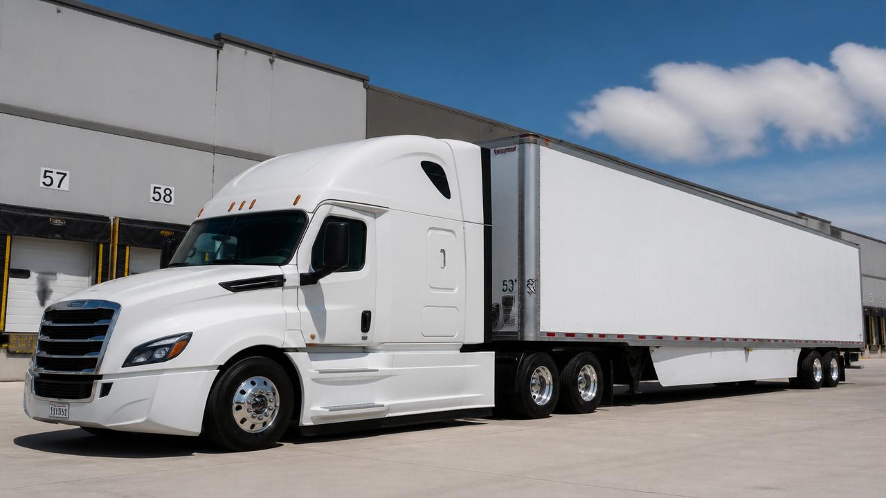 53-foot dry van trailer ready for loading